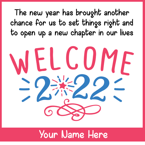 Motivational Greeting Card For New Year 2022 With Name