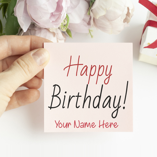 Write Name on Beautiful Handmade Romantic Birthday Card