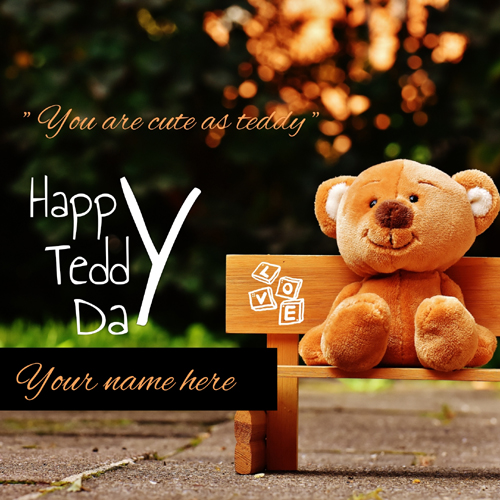 Happy Teddy Day Valentine Week Greeting With Your Name