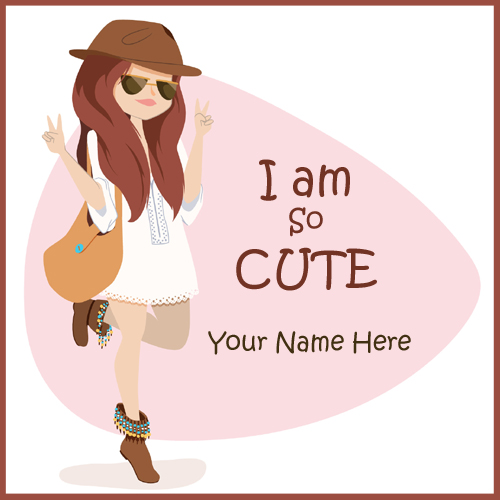 I am So Cute Slogan Girls Profile Picture With Name