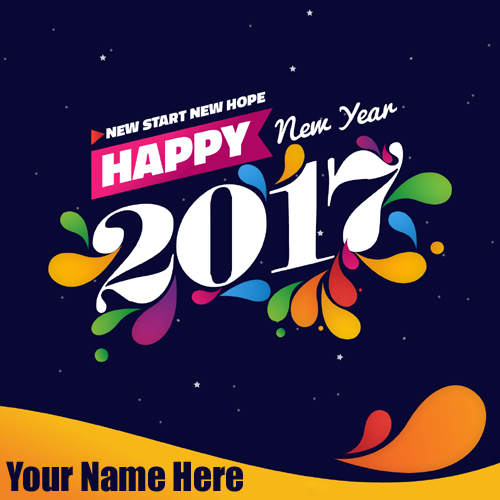 Happy New Year 2017 Abstract Greeting With Your Name
