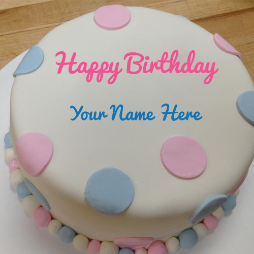 Write Name on Happy Birthday Traditional Round Cake