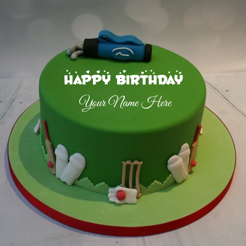 Write Name on Golf and Cricket Themed Birthday Cake