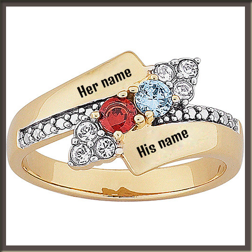 Customize Your Name on Gold Plated Diamond Ring