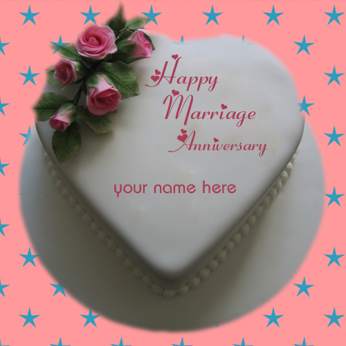 Write Name on Happy Anniversary Wishes Cake Free