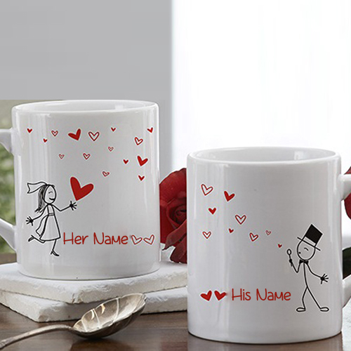 Love Couple Coffee Mug With Your Name For Profile Pics