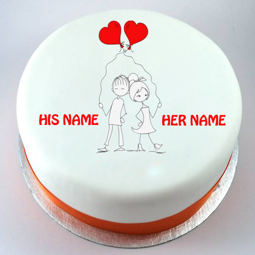 Write Name on Kissing Couple Birthday Cakes Online