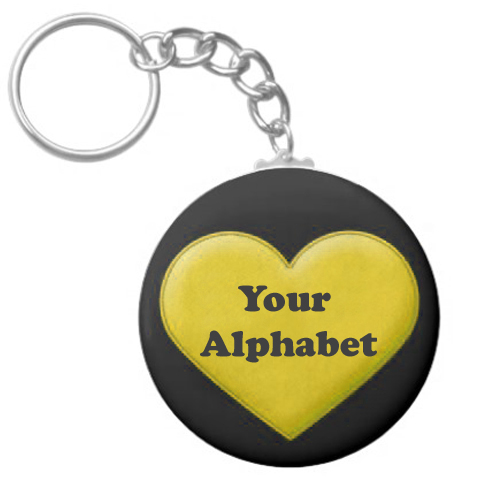 Write Your Alphabet On Key To My Heart Keychain