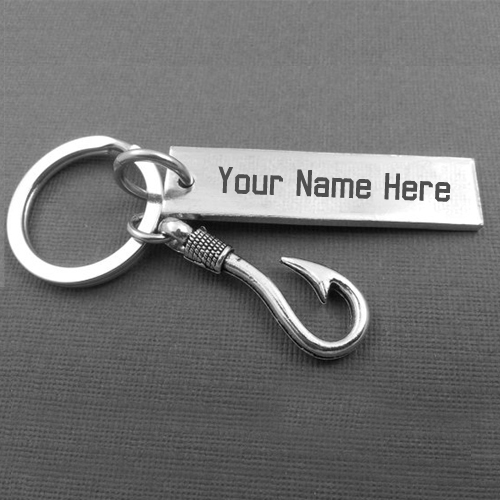 Write Name on Dashing Silver Bar Key Chain Profile Pics