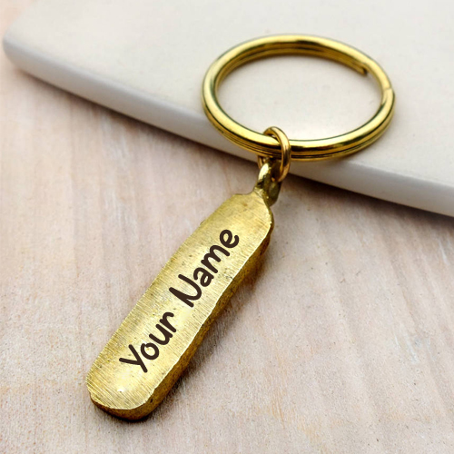 Personalised Brass Keyring With Name For Profile Pics