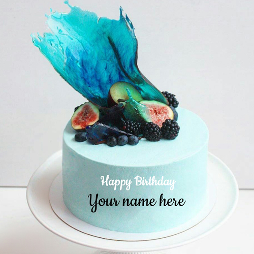 Beautiful Double Layer Fruits Birthday Cake With Name