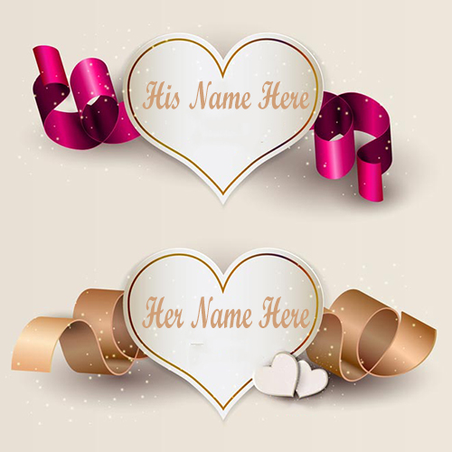 Write name on Love heart greeting card Online