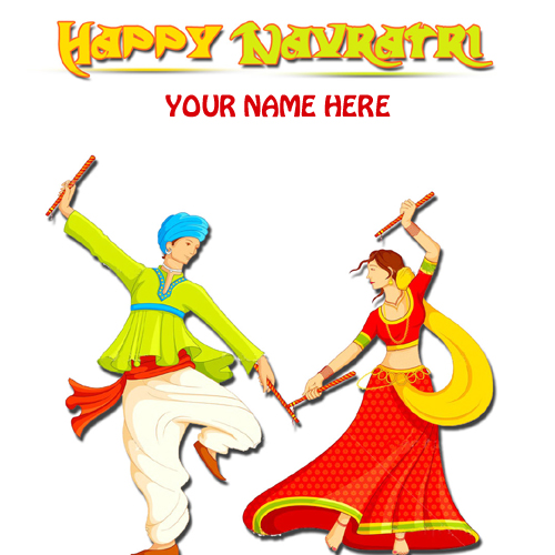 Write Name on Happy Navratri 2015 Greeting Pictures