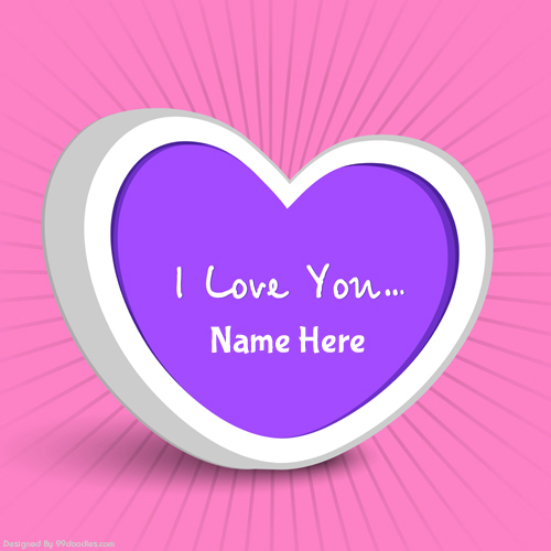 Cute Valentine Day Love Heart Greeting With Name