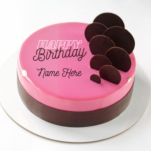 Romantic Pink Birthday Cake For Girlfriend With Name