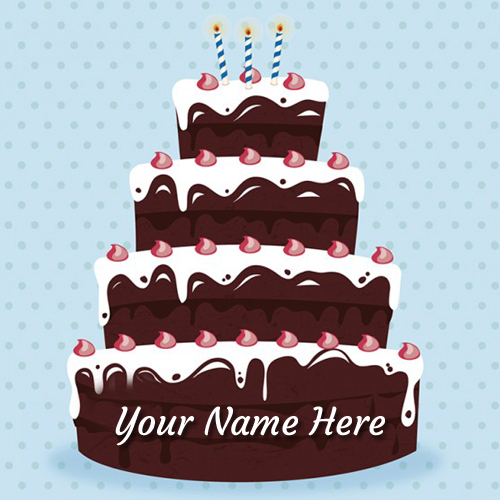 Write Your Name on Happy Birthday Chocolate Cake