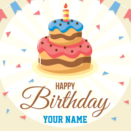 Beautiful Birthday Wishes Designer Card With Your Name