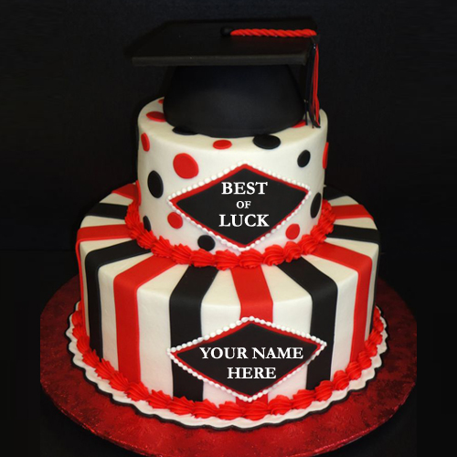 Write Name On Best of Luck Wishes Cake Online Free