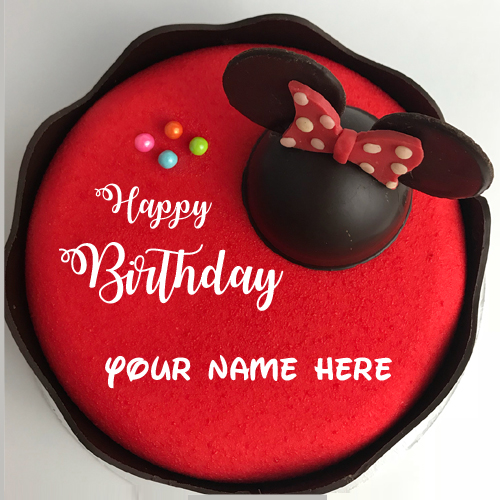 Write Name on Cute Mickey Mouse Fondant Birthday Cake