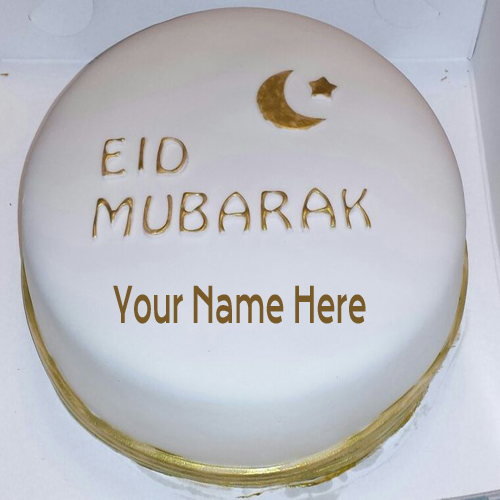 Write Your Name On Eid mubarak Cake Pictures