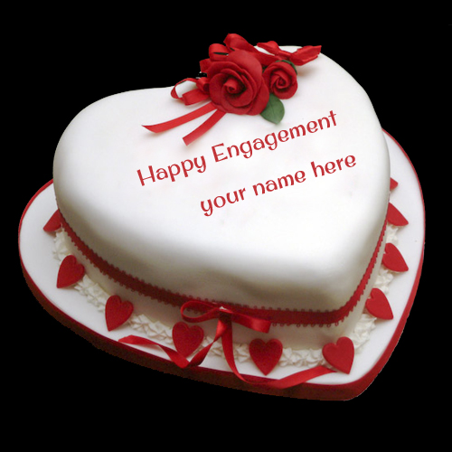 Write Name on Best Wishes For Engagement Cake