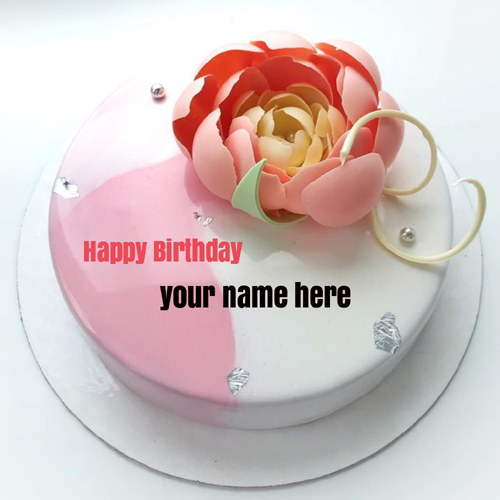 Girlfriend Birthday Special Pink Rose Cake With Name