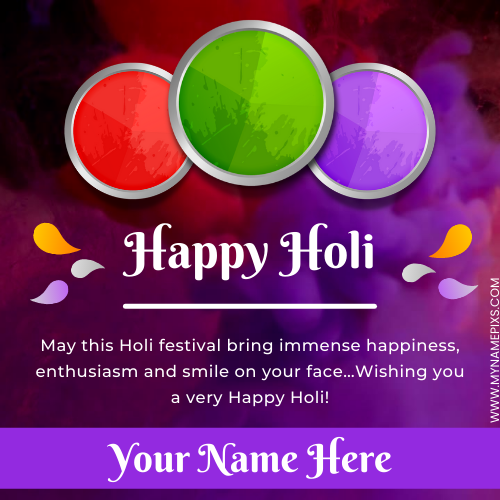 Happy Holi Festival Cute Status Image With Your Name