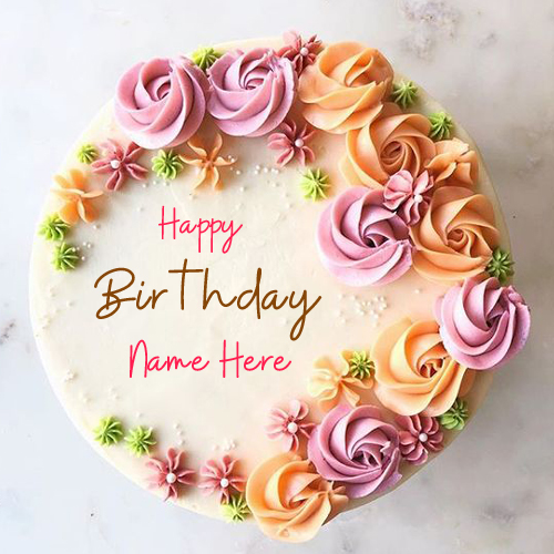 Write Name on Strawberry Layer With Vanilla Cream Cake