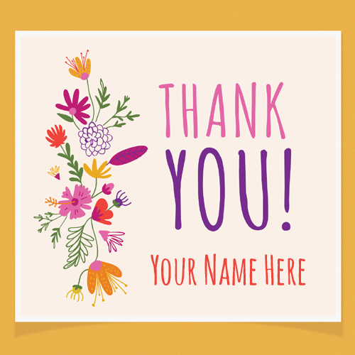 Thank You Very Much Wishes Greeting With Your Name