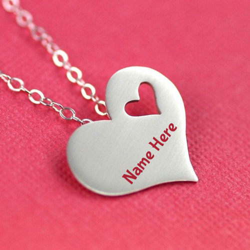I Carry Your Heart Necklace in Silver With Your Name