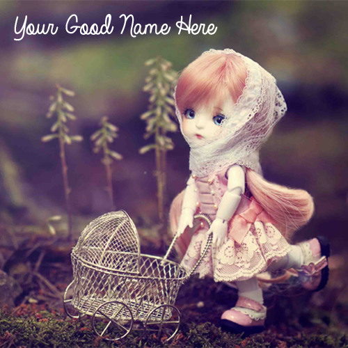 Write Name on Shopping Doll Greeting Profile Photo