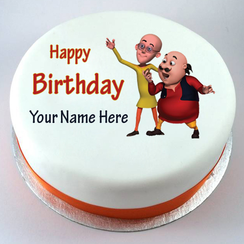 Happy Birthday Motu Patlu Cute Kids Cake With Your Nam