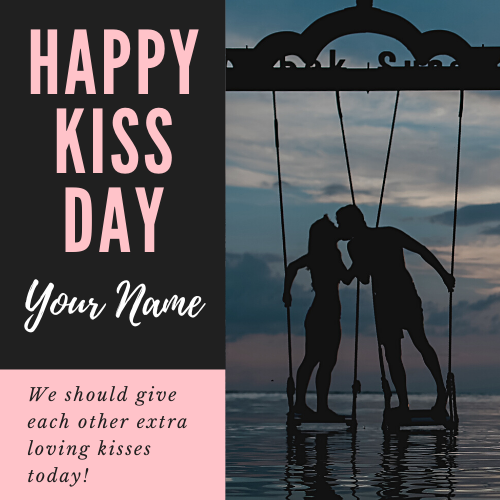Happy Kiss Day 2022 Love Couple Greeting With Name