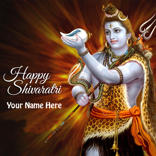 Write Name on Har Har Mahadev Shivratri Greeting