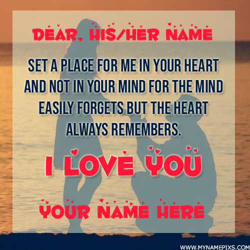 Write Name on I Love You Romantic Propose Greeting Card
