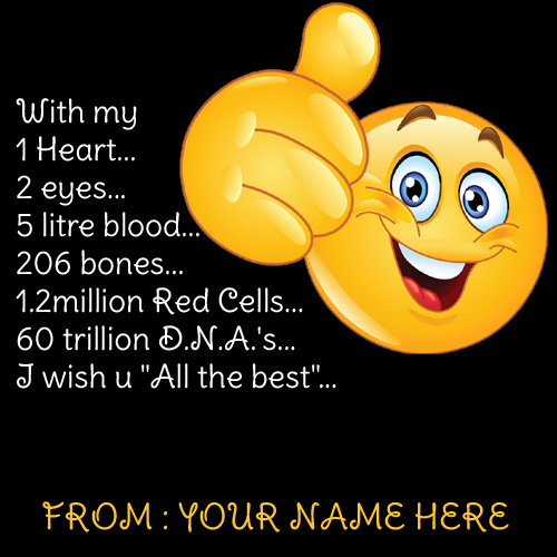 Write Name on Best of Luck Wishes Quotes Greeting