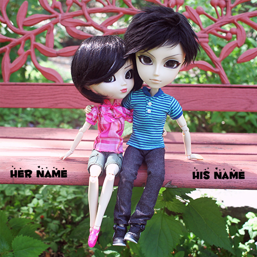 Cute Love Couple Romantic Greeting With Your Name