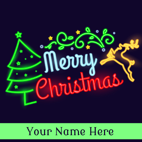 Merry Christmas Wishes New Shining Greeting With Name