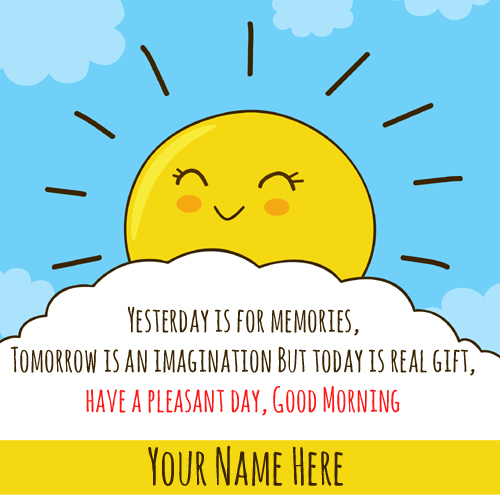 Happy Sun Wishes You Good Morning Greeting With Name