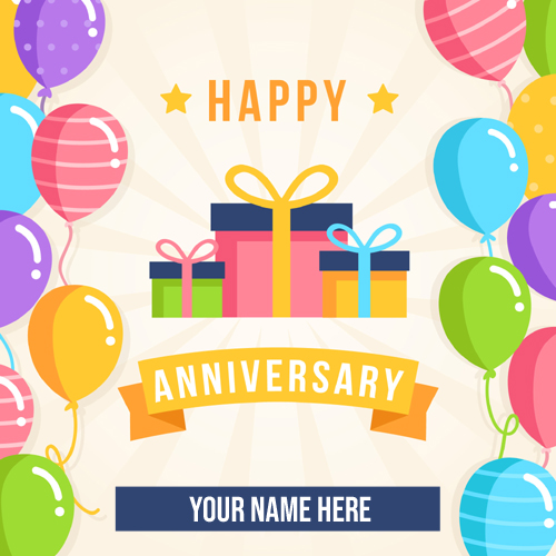 Write Name on Happy Anniversary Designer Whatsapp DP