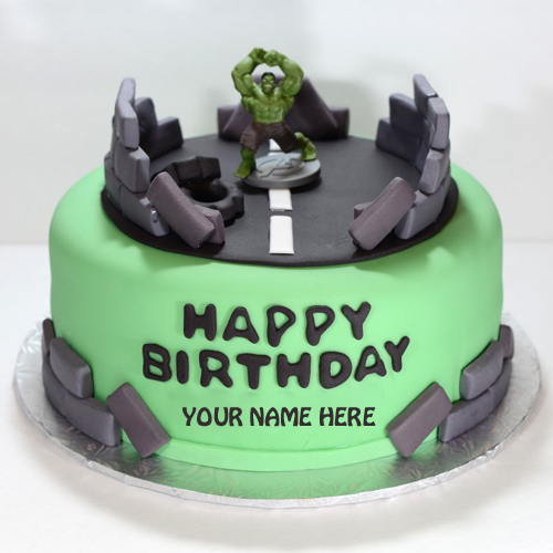 The Incredible Hulk Birthday Cake With Your Name