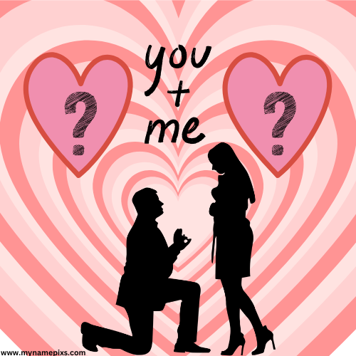 Print Couple Name Alphabets on YOU and ME Love Frame