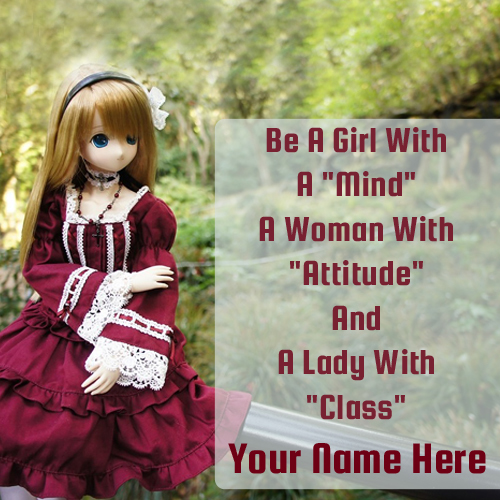 Generate Cute Doll Name Greeting Card For Attitude Girl