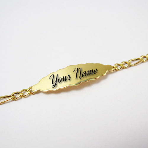 Write Name on Golden Hand Bracelet Online Free