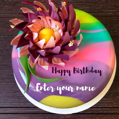 Write Name on Beautiful Birthday Wishes Elegant Cake