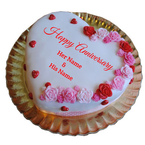 Write Name on Have A Great Anniversary Cake