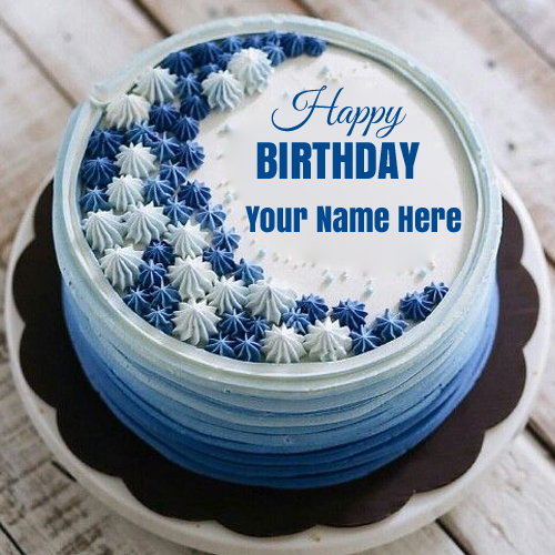 Happy Birthday Buttercream Flower Cake With Name