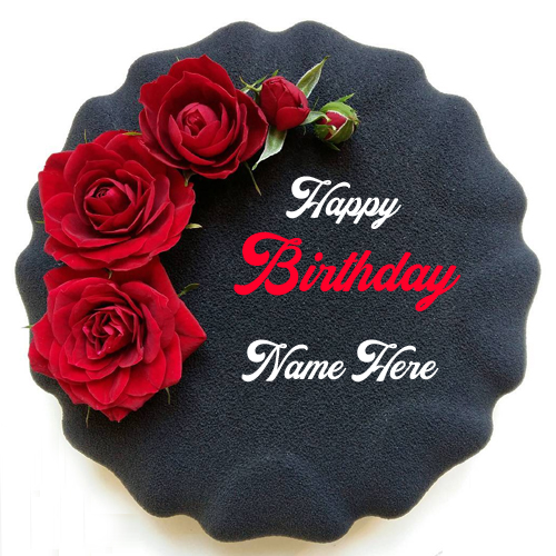 Elegant Black Forest Birthday Wishes Cake Pic With Name