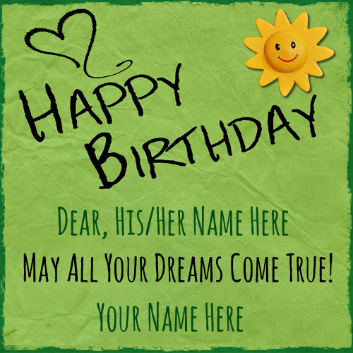 Handmade Birthday Wishes Greeting With Your Name