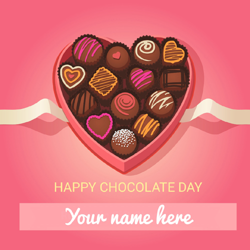 Write Name on Happy Chocolate Day 2019 Whatsapp DP Pics